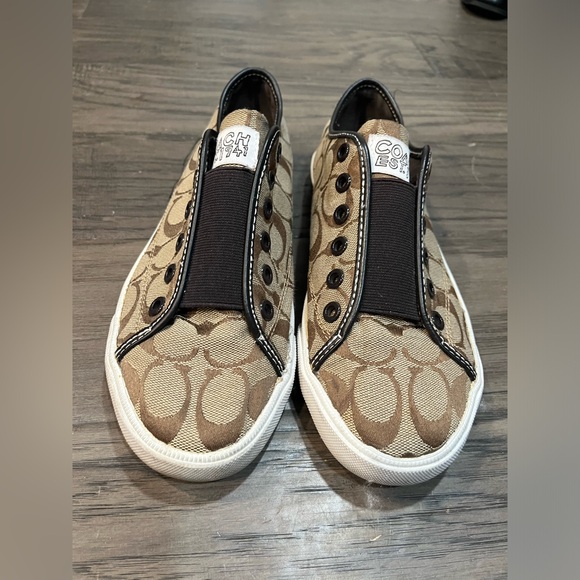 Coach Shoes - Coach Bev Signature Monogram Slip On Sneaker